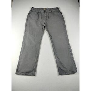 Carhartt Jeans Men's 40 Gray Weathered Duck Relaxed Fit Canvas Carpenter Utility